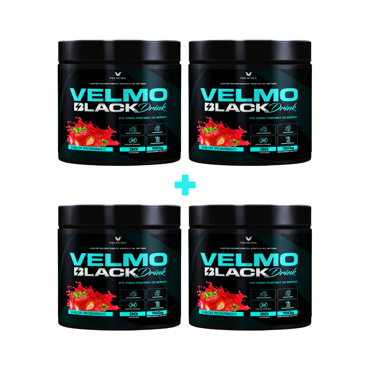 velmo black drink morango bem estar suplementos