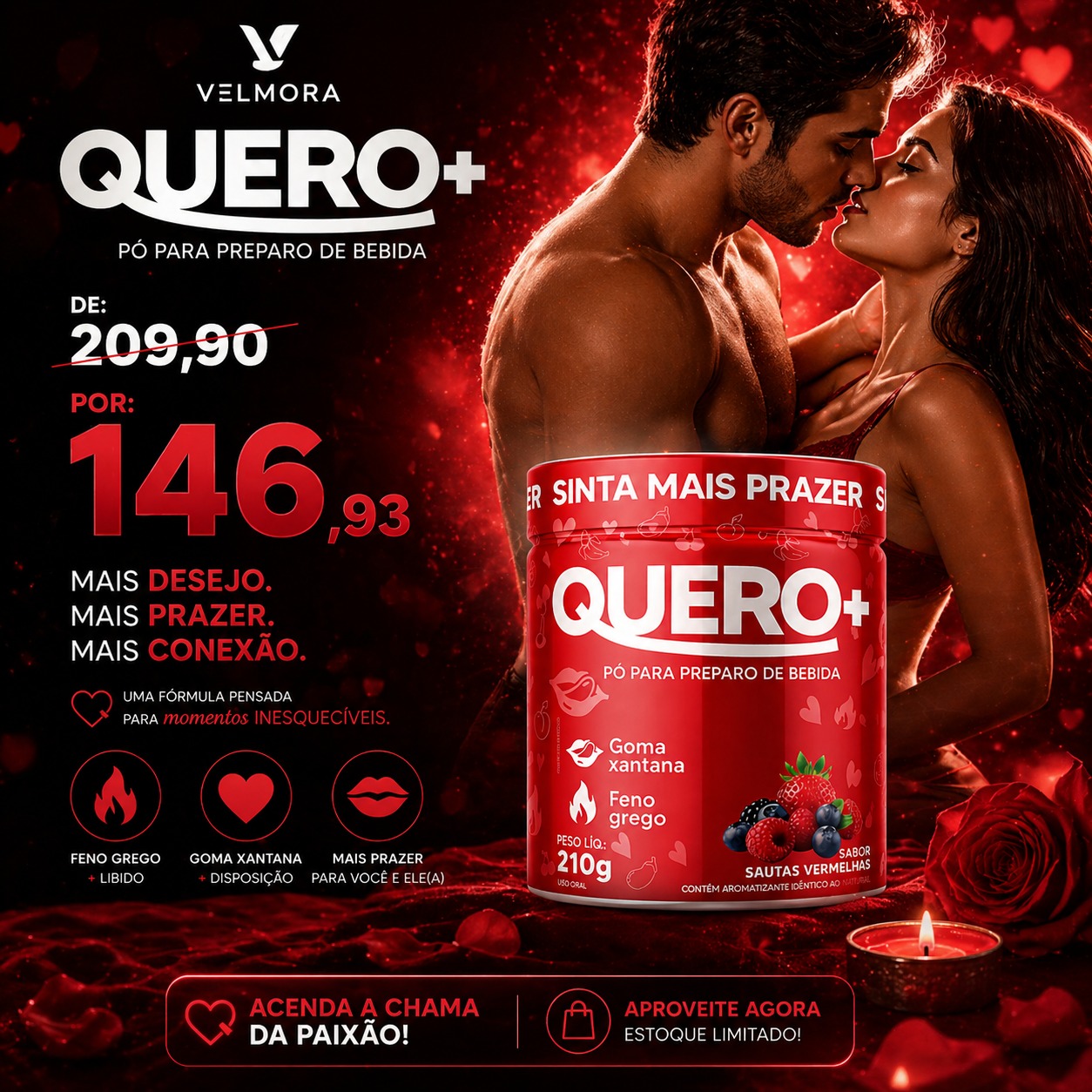 suplemento em pó quero mais velmora