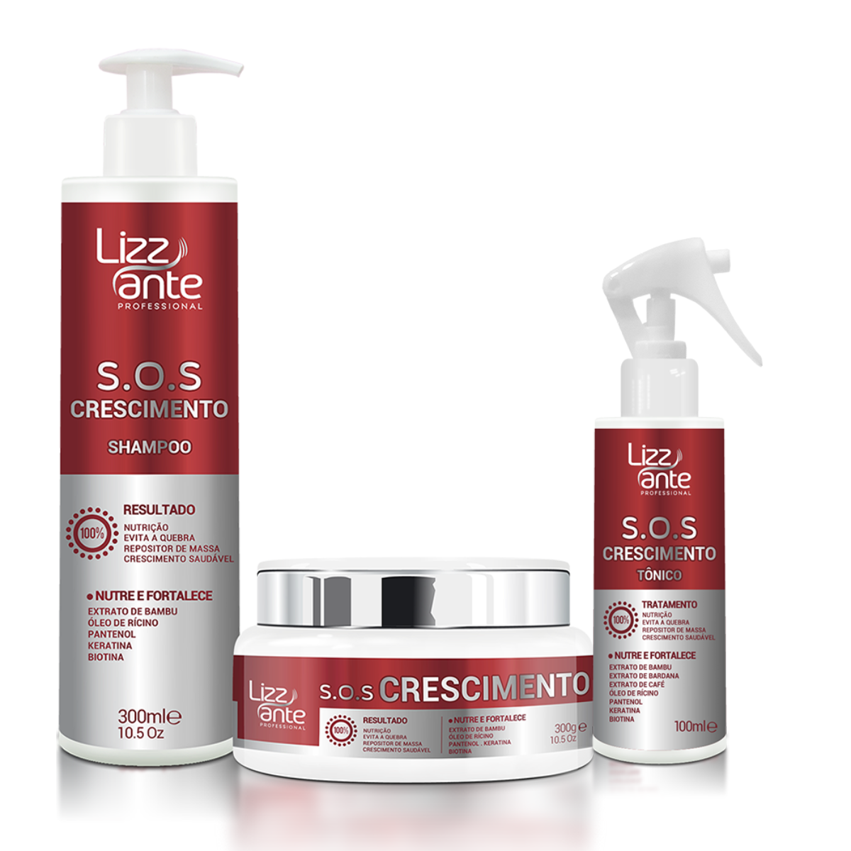 kit sos crescimento capilar lizzante bem estar suplementos